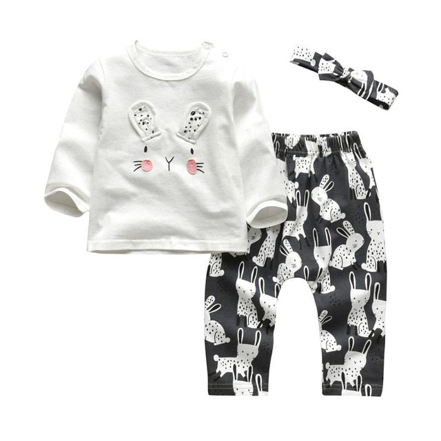 Baby Girl Cartoon Rabbit Pattern Outfit