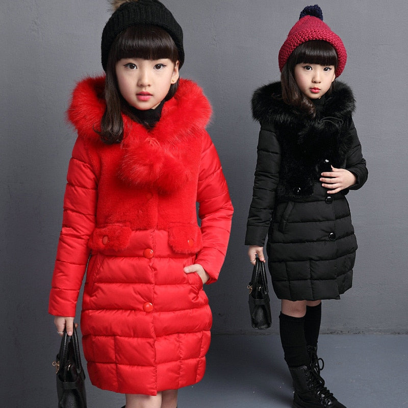 Fashion Fur Collar Kid's Coat