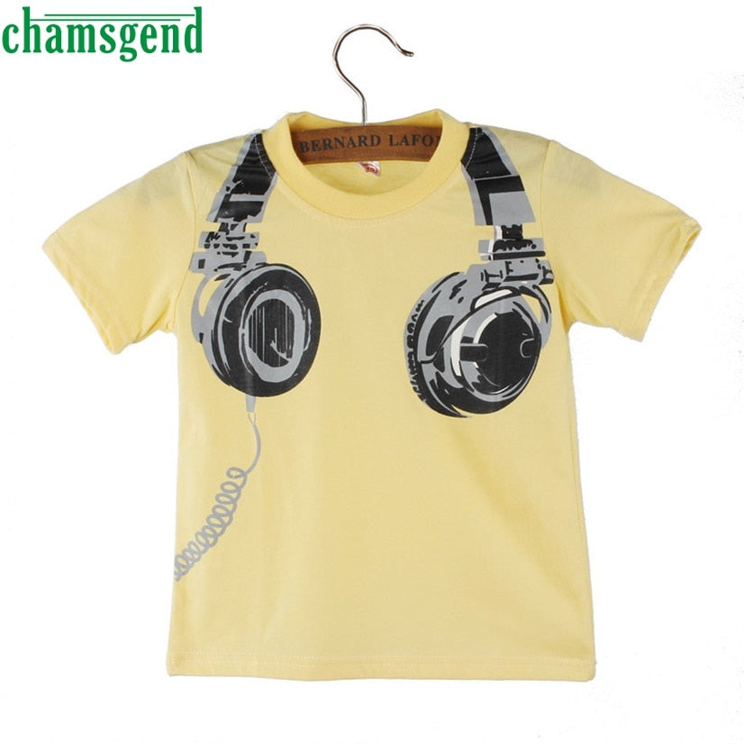 Summer Casual Headphone Short Sleeve T Shirt