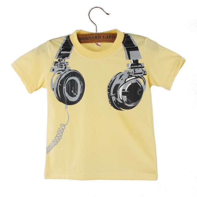 Summer Casual Headphone Short Sleeve T Shirt