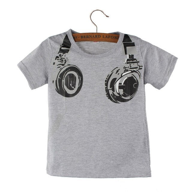 Summer Casual Headphone Short Sleeve T Shirt