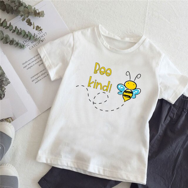 Bee Kind Letter Print Boys T Shirt