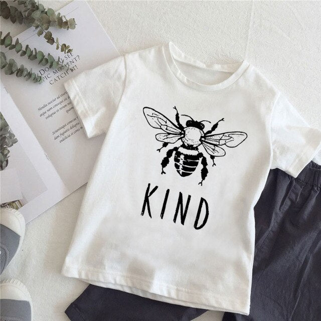 Bee Kind Letter Print Boys T Shirt