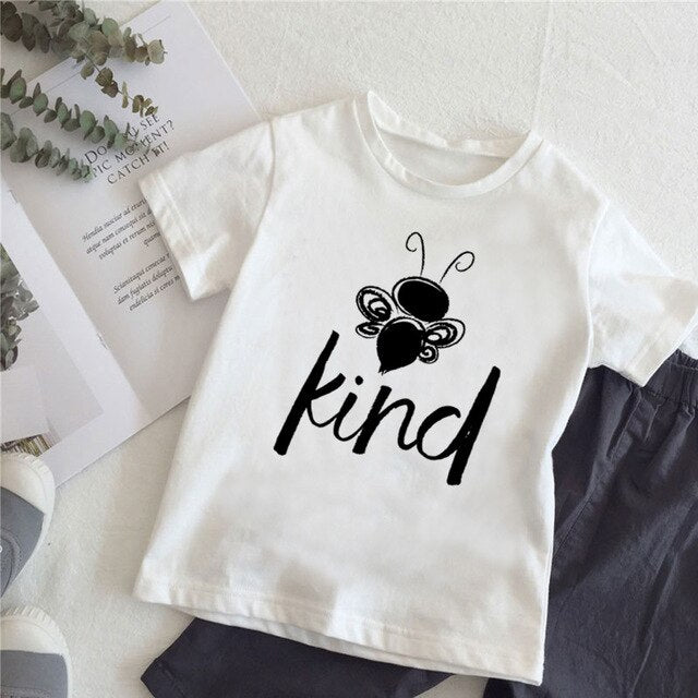 Bee Kind Letter Print Boys T Shirt