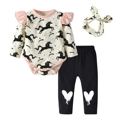 Baby Girl Unicorn Print Outfits